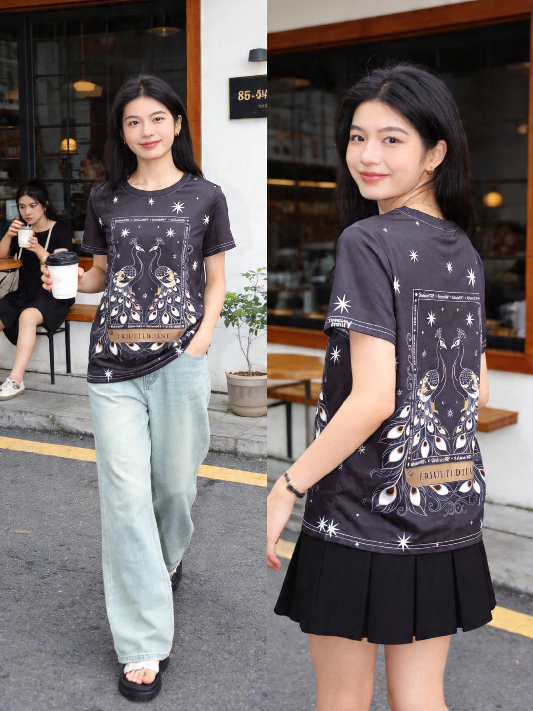 Mystical Peacock Tarot T-Shirt: Elevate Your Daily Style with Understated Elegance